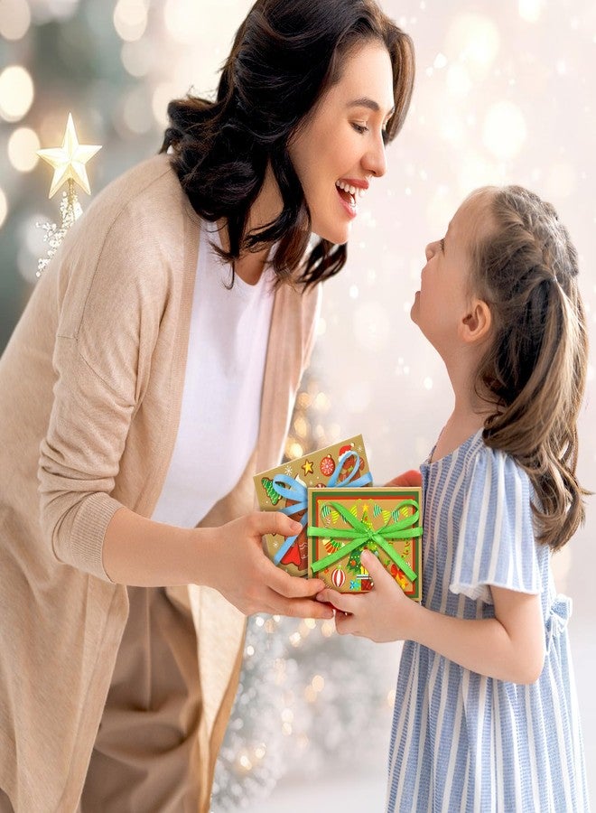 Qpout 36 PCS Brown Christmas Gift Card Holder Boxes with Ribbon,Paper Decorative Present Wrapping Envelope Gift Card Boxes for Christmas Holiday Gift Decor - Image 3